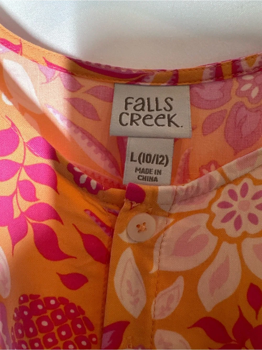 ❤️3/$30 NWT Falls Creek Girls Tropical Pineapple Tiered Romper Sz L 10/12